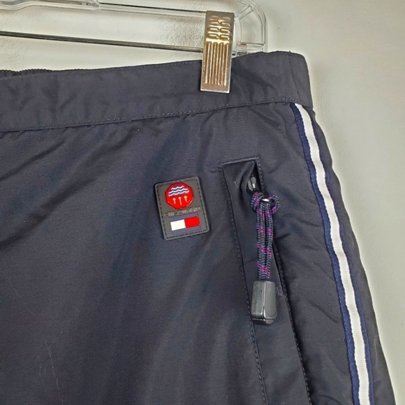 VINTAGE‎ Ski Pants Womens Medium Tommy Hilfiger Black Quilted Zip Ankles Y2K - Picture 8 of 14